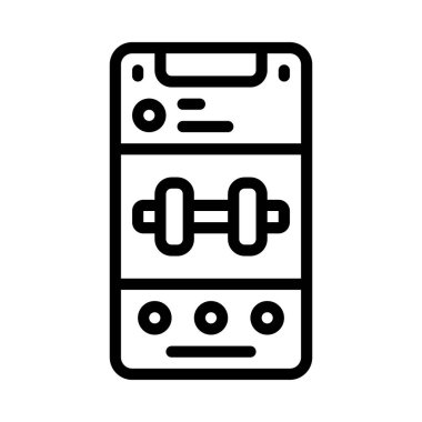 Spor Salonu Sosyal Medya Postası Web ikonu vektör illüstrasyonu