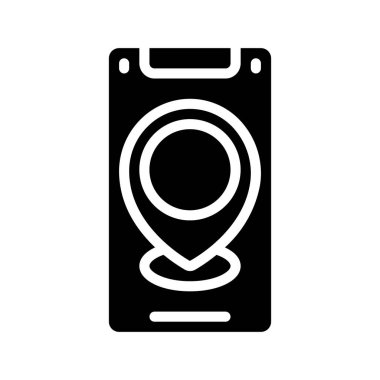 Mobil Harita Konum simgesi vektör çizimi