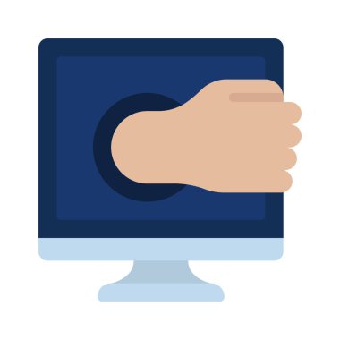 Bilgisayar Çıkış Kol simgesi, vektör illüstrasyonu 