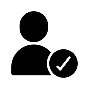 Onaylanmış kullanıcı simgesi vektör illüstrasyonu