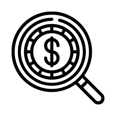 Finansal Araştırma Web simgesi vektör illüstrasyonu