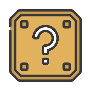 Soru Kutusu düz simgesi, vektör illüstrasyonu 