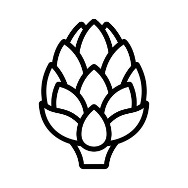 Enginar yassı simgesi, vektör illüstrasyonu 