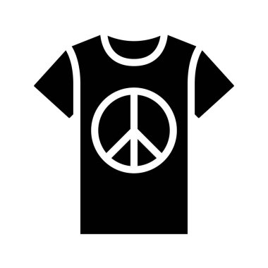 Barış İmzası T-Shirt web simgesi vektör illüstrasyonu