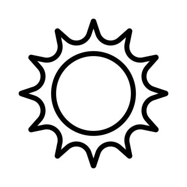 Güneş, güneş ikonu vektör illüstrasyonu 