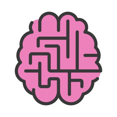 Zihinsel Maze web simgesi vektör illüstrasyonu