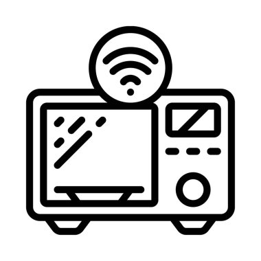 Akıllı Mikrodalga ağ ikonu vektör çizimi