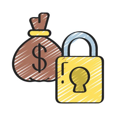 Güvenli Para Web simgesi vektör illüstrasyonu