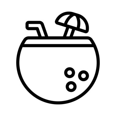 Hindistan cevizi İçeceği Web simgesi vektör çizimi