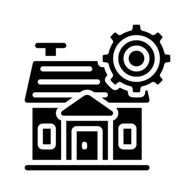 Ev Mühendisliği simgesi, vektör illüstrasyonu 