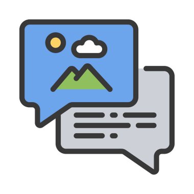 İletiler web simgesi vektör illüstrasyonu