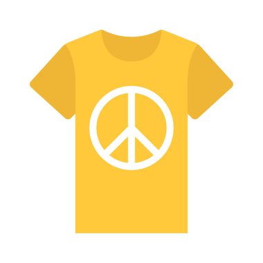 Barış İmzası T-Shirt web simgesi vektör illüstrasyonu