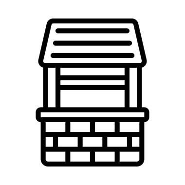 Su Kuyusu Web ikonu vektör illüstrasyonu