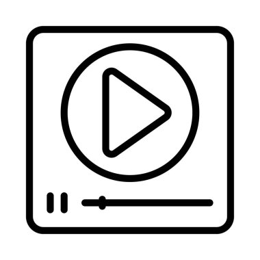Video oynatıcı ikon vektör illüstrasyonu