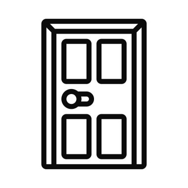 Ahşap Ön Kapı ikon vektör illüstrasyonu