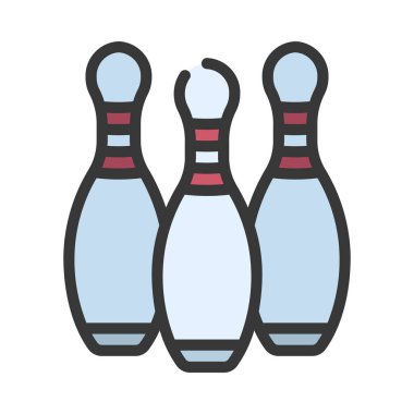 Bowling Pins web simgesi vektör illüstrasyonu