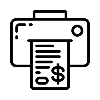 Fatura web simgesi vektör illüstrasyonunu yazdır