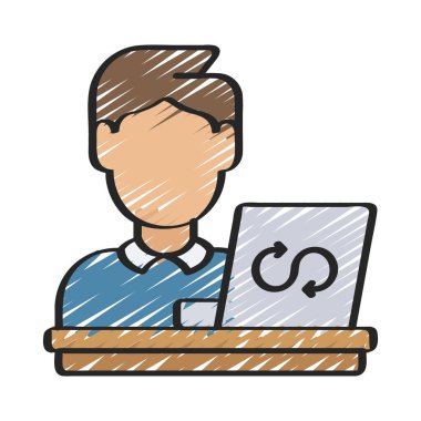 Geliştirici Web simgesi vektör illüstrasyonunu değiştirir