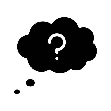 Soru Düşüncesi Kabarcık simgesi çizimi 