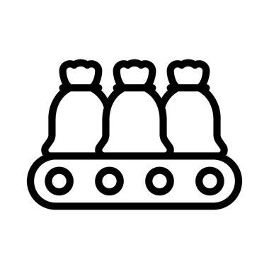 Çöp Taşıma Kayışı Web simgesi vektör illüstrasyonu