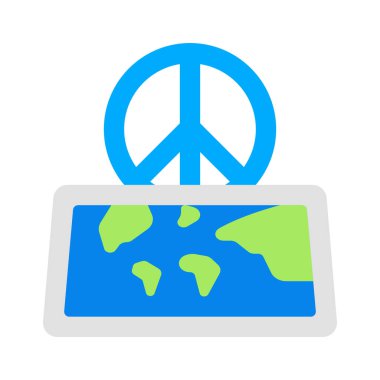 Barış Dünya Haritası Web ikonu vektör çizimi