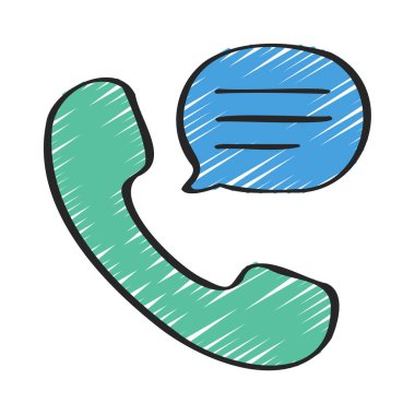 Telefon Sohbeti web simgesi vektör çizimi