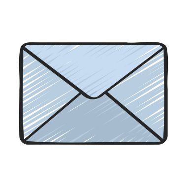 Beyaz arkaplanda zarf simgesi, vektör illüstrasyonu 