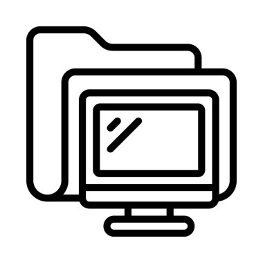 bilgisayar klasör simgesini, vektör çizim 