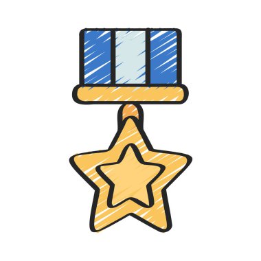 Yıldız Madalyası Vektör Simgesi Tasarımı