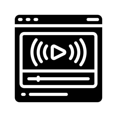Canlı Yayın simgesi, vektör illüstrasyonu