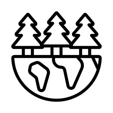 Forest On Half Earth web simgesi vektör illüstrasyonu
