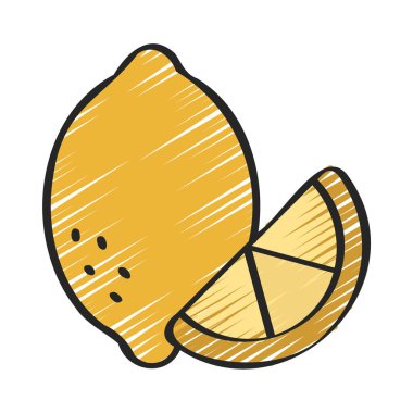 Beyaz arkaplanda limon simgesinin vektör çizimi 