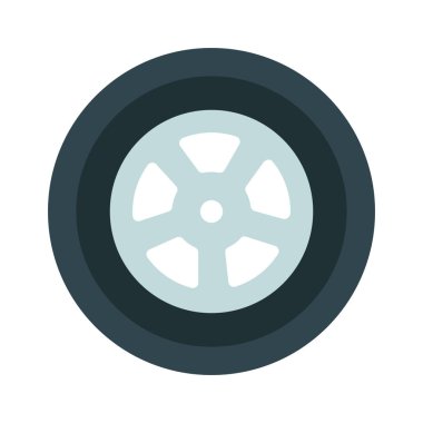 Tekerlek ile Tyre web simgesi vektör illüstrasyonu