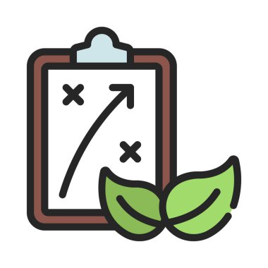 Sürdürülebilirlik Planı Web simgesi vektör çizimi