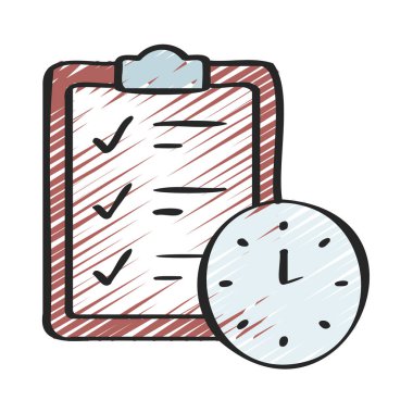 Zamanlanmış Test Web simgesi vektör çizimi