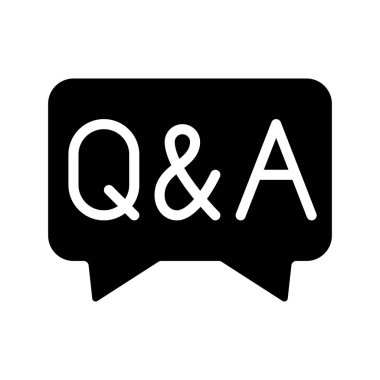 Q ve A Message web simgesi vektör illüstrasyonu