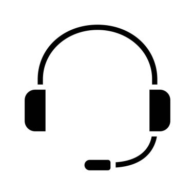 Beyaz arkaplanda Kulaklık simgesini destekle