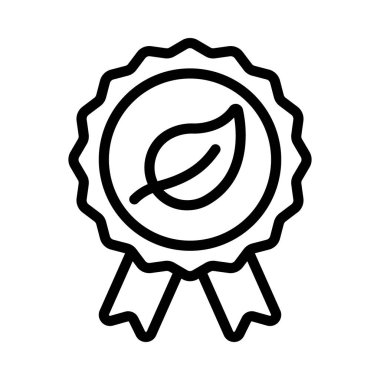 Sürdürülebilir Ödül Kurdelesi Web simgesi vektör illüstrasyonu