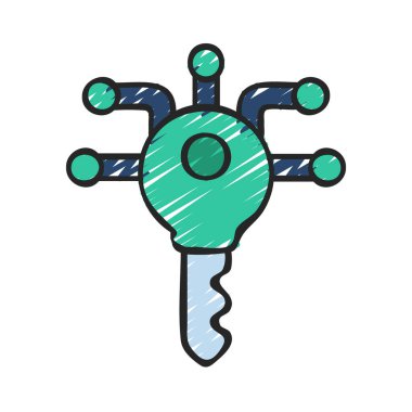 Siber Anahtar Web simgesi vektör illüstrasyonu