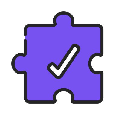 Çözülen Problem web simgesi vektör illüstrasyonu