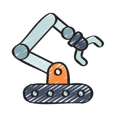 Robot Kol ağ ikonu vektör illüstrasyonu taşınıyor