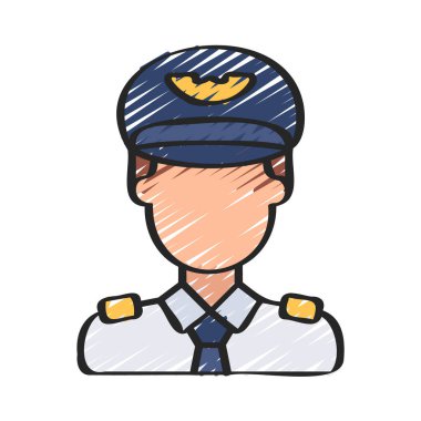 Pilot web simgesi vektör illüstrasyonu