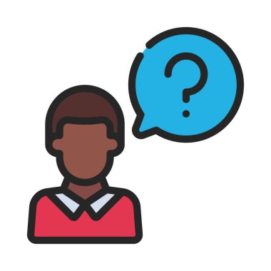 Soru Soran Adam Web simgesi vektör illüstrasyonu