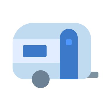 Caravan flat icon, vector illustration