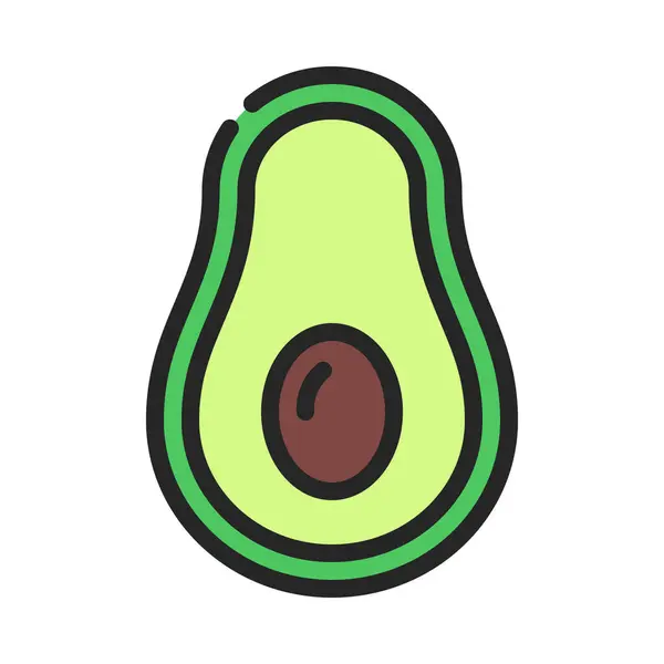 Illustrazione Vettoriale Icona Web Avocado — Vettoriale Stock