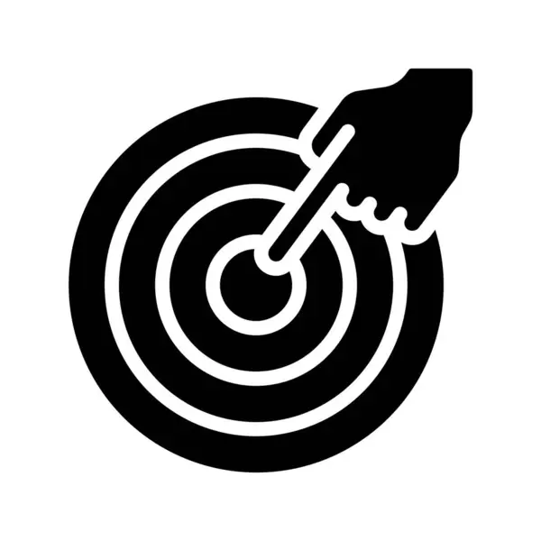 Finger Pointing Goal Illustrazione Vettoriale Icona Web — Vettoriale Stock