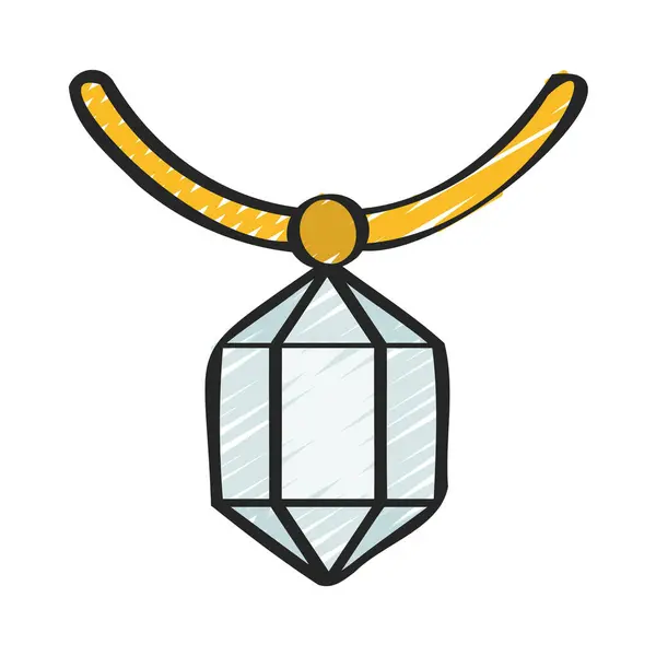 Crystal Quarts Necklace Icon Design Vector Illustration — Stock Vector