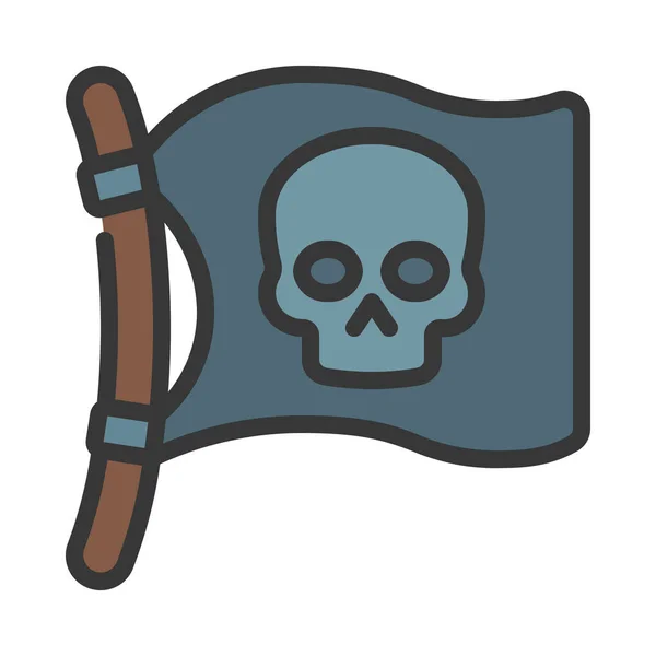 Pirate Flag Vector Icon — Stock Vector