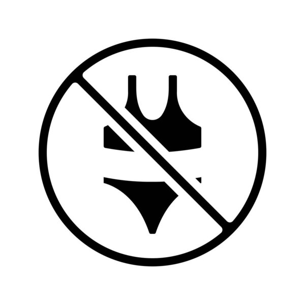 No Bikinis web icon vector illustration
