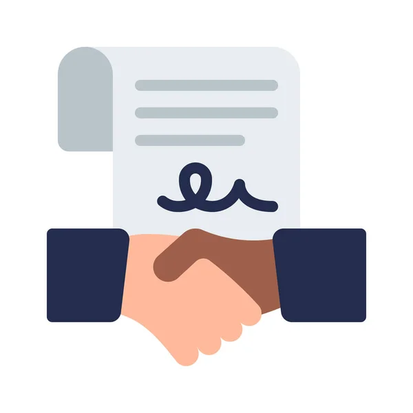 Contractual Agreement Handshake Web Icon Vector Illustration — Stock Vector